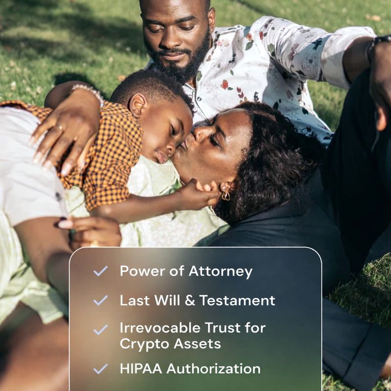 A checklist of items that are included in Trust & Will Legacy Plans, such as: "Power of Attorney", "Last Will & Testament", "Revocable Living Trust", and "HIPAA Authorization".